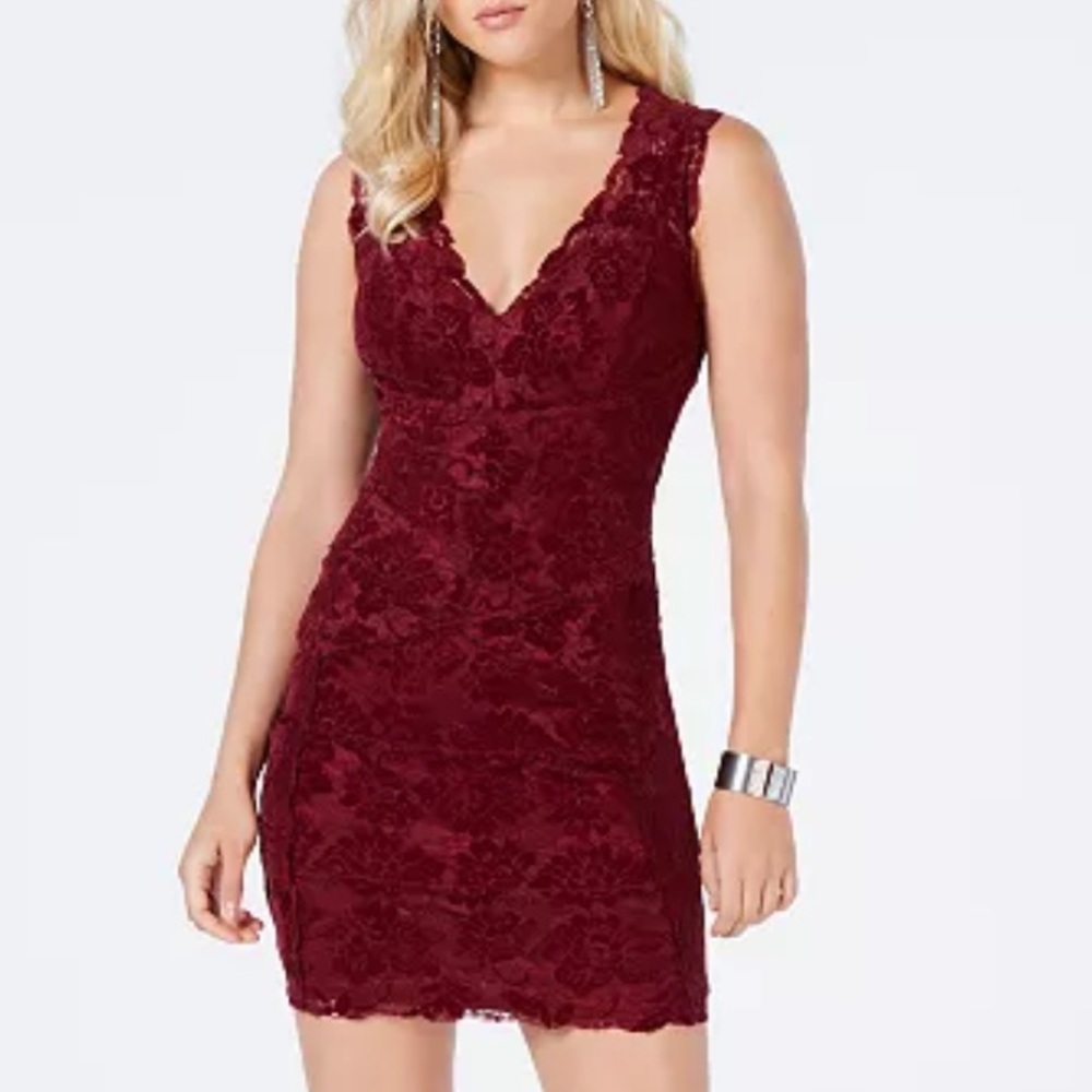 Guess Drea Burgundy Lace Dress